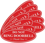 All Quality Oval DO NOT Ring DOORBELL Thank You Sign -Red Medium 10 Pack