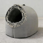 Cat Cave Bed——Soft and Cozy Pet Hideaway for Kittens and Puppies, Cat Bed Cave Perfect for Small Pets, Cave Cat Bed for Comfort and Warmth, Ideal for Snuggling and Resting.(Grey+Grey)