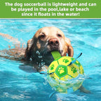 QDAN Dog Toys Soccer Ball, Dog Tug Toy, Water Toy, Durable Balls for Small Medium Dogs-Green Yellow(6 inch)