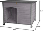 Indoor Outdoor Dog House,Anti-Chewing Iron Frame Dog Kennel,Wood Warm Pets Home,Weatherproof Outside Shelter