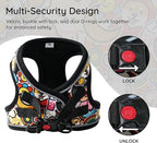 BELLA & PAL Step in Vest Harness for Small and Medium Dogs, No Pull Small Dog Harness with Leash Set, Comfortable Air Mesh Dog Vest Harness with Reflective Strip (Cuddle Club, S)