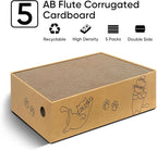 AGYM Cat Scratcher, 5 Packs in 1 Cardboard Box Cat Scratching Pad for Indoor Cats and Kitten, Cat Scratch Pad to Protect Furniture, Large Size