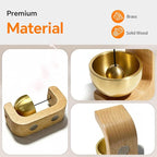 Magnetic Shopkeepers Bell for Door Opening – Vintage Wooden Door Chime & Wireless Brass Doorbell for Business Entrance, Store, Fridge – Dopamine Decor Wind Bell with Gentle Sound, Housewarming Gift