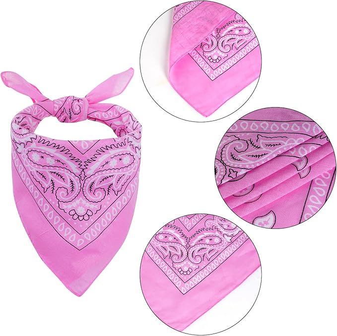 choyaxo Dog Cowboy Hat Dog Cowboy Costume for Small Pet Dogs Cat Cowboy Hat with Bandana Scarf Set Party Accessories (Pink, Medium)