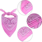 choyaxo Dog Cowboy Hat Dog Cowboy Costume for Small Pet Dogs Cat Cowboy Hat with Bandana Scarf Set Party Accessories (Pink, Medium)