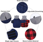 Geyecete Dachshund Coat,Dachshund Winter Coat,Warm Waterproof Windproof, High Neckine String Holes Miniature Dachshund Jacket for Small Dog-Navy-M