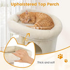 PETSITE 26-inch Small Cat Tree, with Sisal Scratching Post, Double Comfy Condos, and Spacious Top Perch, Ideal for Indoor Cats and Kittens (Beige)