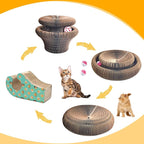 Magic Organ Cat Scratching Board & Interactive Toy Set - Durable Cardboard Scratcher with Scratching Ball for Indoor Cats - Mental & Physical Exercise for Kittens & Adult Cats