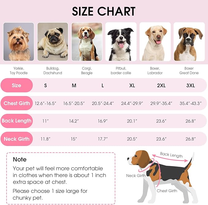 Queenmore XL Dog Jackets, Dog Coats for Large Breeds Winter Waterproof, Thick Fleece Lining Doggie Coats for X-Large Dogs Winter, Pet Jackets, Pink, XL