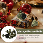 100pcs Vintage Bronze Jingle Bells with Spring Hooks - Mini Craft Bells for Christmas Decor, Dog Potty Training, Wind Chimes, Wedding Door & DIY Crafts (1.5 X 1.7 Inch)