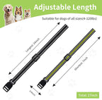 Puppy Collars, Modern Stylish Reflective Dog Collars, Adjustable Dog Collar for Small Medium Large Dogs Boy Girl, Replacement Collar for Shock Collar, E Collar Replacement Strap(Black & Green)