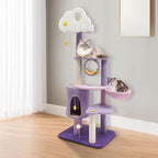 Cat Tree, Multi-Level Cat Tower for Large/Small Cats Climbing Kitty House with Resting Platforms & Scratching Posts Cats Activity Center Cat Climbing High Load Capacity (Purple)