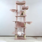 Pink 68 Inches Multi-Level Large Cat Tree, Cat Tree Tower for Indoor Cats Large Adult with Condo/Cozy Plush ‌Pussycat Perches/Sisal Scratching Posts for Cats to Play and Sleep