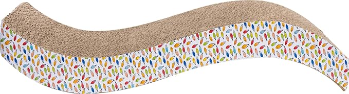 Indipets Cat Scratching Bed, Two in One Bed and Scratcher, Reversible (Wave Scratcher)