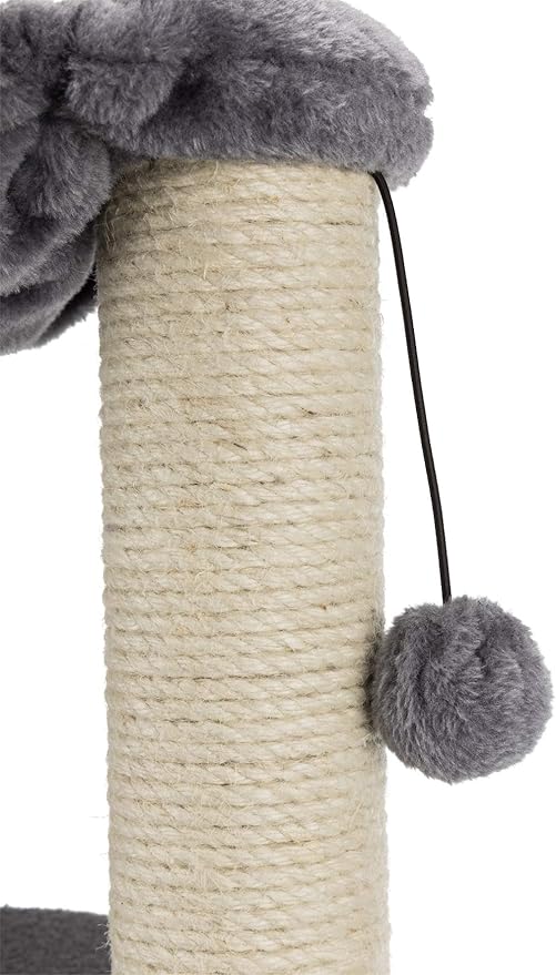 Trixie Baza Grande 24-in Cat Tree, Two Sisal Scratching Posts, Cat Condo and Hammock, Dangling Cat Toy