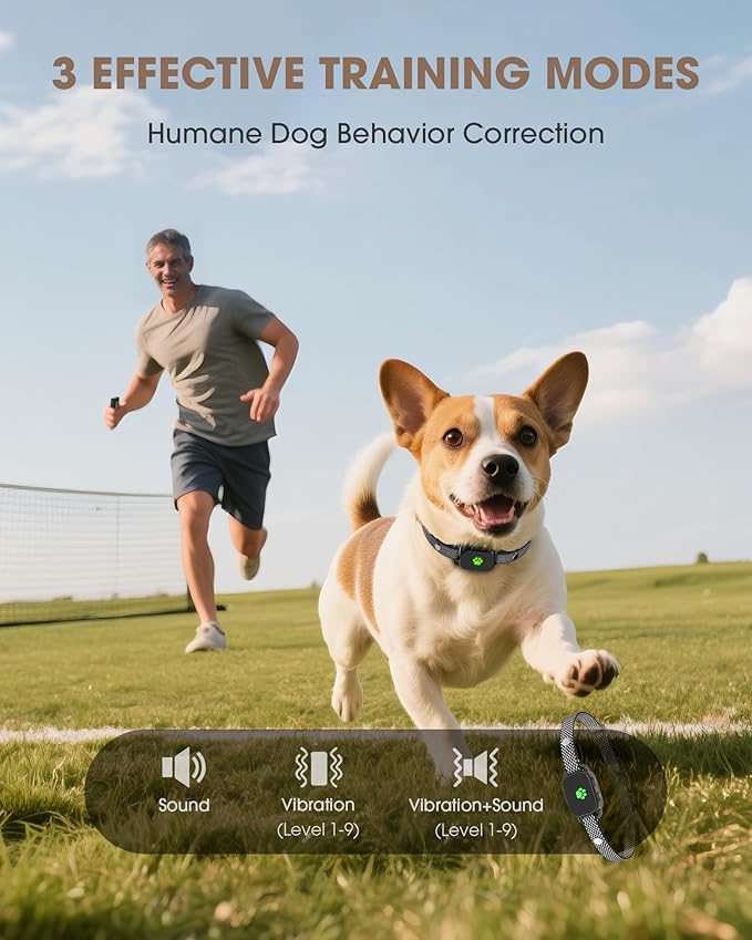 No Shock No Prongs Dog Training Collar, 100% Safe & Humane for Small Medium Dogs, Sound & 2X Strong Vibration(1-9) & Combo Mode (1-9), 2600Ft Remote Range E-Collar with Smart Power Mode (Orange)