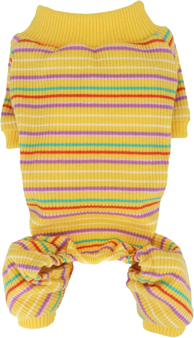LOPHIPETS Dog Pajama Onesie for Small Teacup Chihuahua Yorkie Puppy Cat Clothes Apparel-Yellow/XS