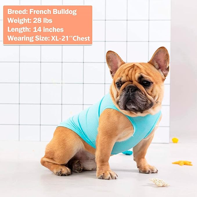 KYEESE 2Pack Dog Shirt, Lightweight Sun Protection Dog T Shirts for Large Dogs Boy Girl, Breathable Mesh Tank Top Sleeveless Pet Reflective Vest, Soft Summer Dogs Clothes, Flamingo+Blue, 3XL
