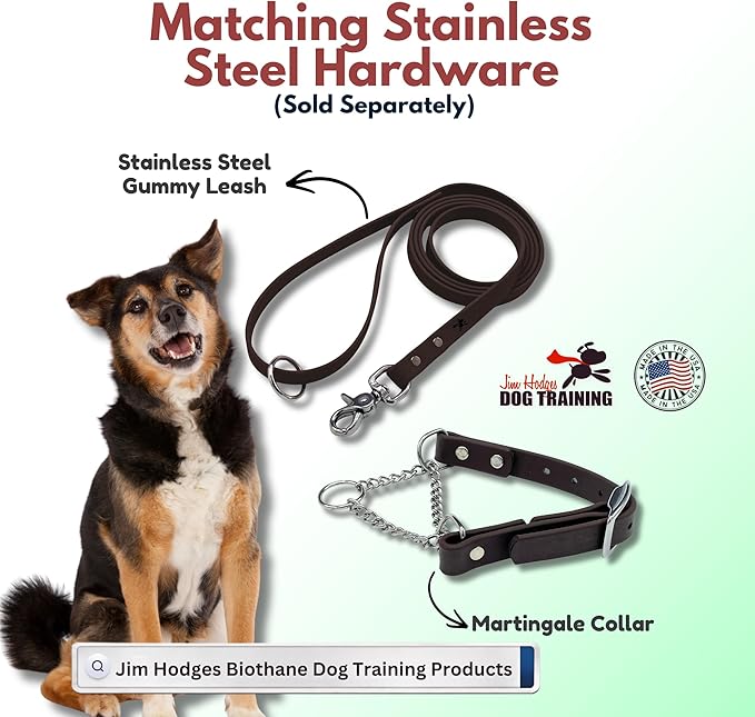 Martingale Collar for Dogs, Biothane, Stainless Steel Hardware, No Pull, Made in The USA, Professional Grade, XS, Brown