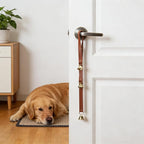 Dog Door Bells for Potty Training, Big Brass Puppy Housebreaking Bell with Leather Strap, Train Your Dog to Ring to Go Outside