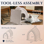 Apasiri Cat Houses for Indoor Cats: Cozy Indoor Pet Shelter with No-Tool Assembly, Thermal Enclosed Cathouse & Scratcher House for Anxious Kittens, 11.6x11.6x13.8 Inches