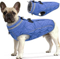Dog Coat, Warm Dog Winter Coat for Medium Dogs, Waterproof Jacket with Harness Built in, Reflective Turtleneck Cold Weather Coats with Zipper,Pet Fleece Vest Snow Jacket, Blue M