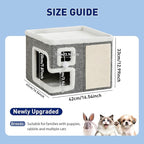 Cat Houses for Indoor Cats,Foldable with Cat Scratch Pad and Hanging Fur Ball - Washable Semi-Enclosed Cat Bed, Warming Comfy Cat Tent,16.5x16.5x12.99inch, Grey