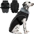 DENTRUN Winter Warm Dog Coat Reflective Jacket with Turtleneck for Cold Weather, Adjustable Buckle Windproof Water Repellent, Thick Snowsuit Fleece Vest for Small, Medium, Large Dogs, Black, XXXL