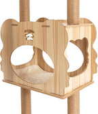 Cat Tree, L19.7*W19.7*H54in Wooden Cat Climbing Tower for Indoor Cats, Multi-Layer Cat Condo with Cat House, Transparent Capsules, Scratching Posts, Holds 15kg/33lbs