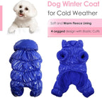 AOFITEE Dog Coat, Dog Winter Jacket, Fullbody Dogs Winter Coat Snowsuit, Waterproof Pet Puffer Jacket Snow Suit with Legs, Pet Fleece Vest, Cold Weather Coats for Small Dogs, Blue L