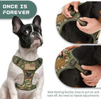 BUMBIN Tactical Dog Harness for Medium Dogs No Pull, Famous TIK Tok No Pull Dog Harness, Fit Smart Reflective Pet Walking Harness for Training, Adjustable Dog Vest Harness with Handle Forest Camo M