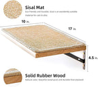 FUKUMARU Cat Wall Shelves, 17 x 10 Inch Cat Walls Furniture with Sisal Mat, Solid Rubber Wood Floating Shelf with Upgraded Installation, Kitten Wall Tree for Sleeping, Playing and Scratching