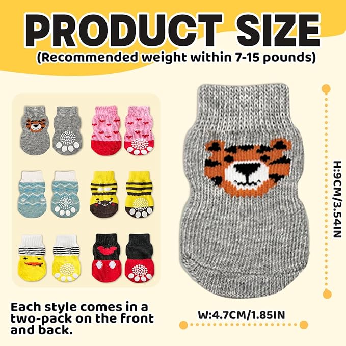 24 Pcs Cat Mittens to Prevent Scratching,Cat Socks for Cats with Adhesive Tabs,Cute Patterned Cats Booties Dog Booties to Prevent Scratching Grooming Bathing