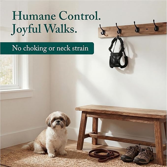 YUP! Mesh Non Pull Dog Harness X-Small Black, Perfect for Training-Stops Dogs from Pulling and Choking on Walks for Small, Medium and Large Dogs, Puppy Harness, No Pull Harness, No Choke Harness