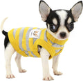 LOPHIPETS 100% Cotton Striped Dog Shirts for Small Dogs Chihuahua Puppy Clothes Tank Vest-Yellow and Gray Strips/XS