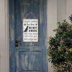 Wood Decorative Signage, DOGSlivehere, 12 x 8 inches, Funny Front Door Sign for Home Decor, Crazy Dogs Live Here - Please Do Not Knock Or Ring Doorbell