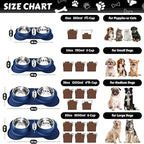 AsFrost Dog Food Bowls Stainless Steel Dog Food & Water Bowl Set with No Spill No Slip Silicone Mat, Dog Dishes for Small Medium Size Dogs Pet Cat Puppy Food Feeding Bowls, Blue, 24oz, 3 Cup