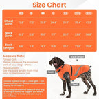 QBLEEV Large Dog Coat, Big Dog Winter Jacket for Large Dogs, XXX-Large Waterproof Cold Weather Snow Vest with Zip & Reflective, Windproof Built-in Harness Warm Fleece Snowsuit Clothes, Orange, XXXL