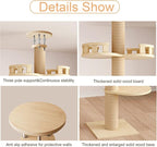 Floor to Ceiling Cat Tree, Height Adjustable Cat Tower with 6 Tiers and Hemp Rope Scratching Posts, Stable Multi-Level Activity Center, Perfect for Indoor Cats and Large Breeds Brown