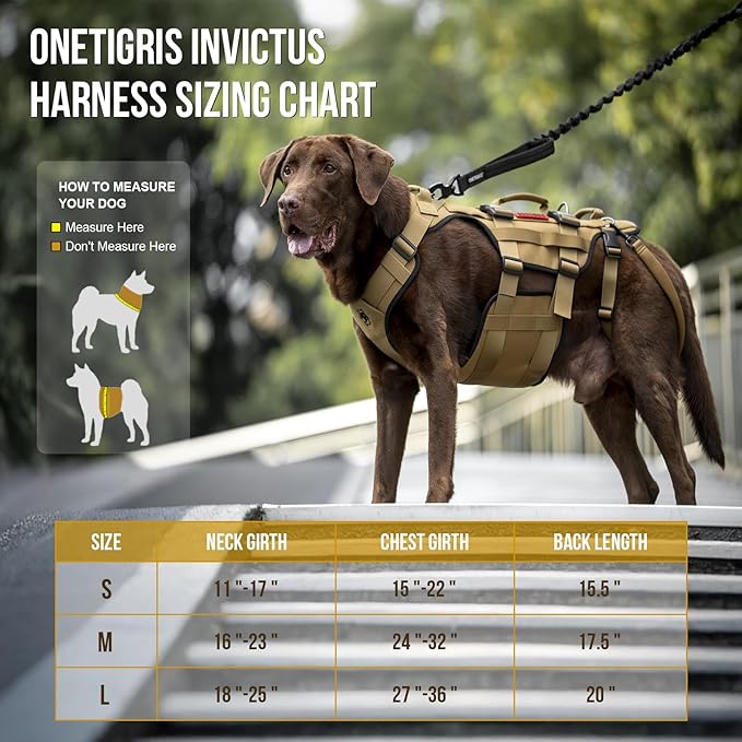 OneTigris Dog Lift Harness for Large Dogs, Dog Hip Support Brace, Full Body Lifter with Handles Invictus Multifunctional Mobility Assistance Vest for Back Legs (Brown, XXL)