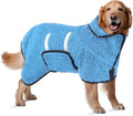 Bienbee Dog Bathrobe, Quick Drying Super Absorbent Dog Robes for After Bath, Warm Keeping Dogs Towel, Dogs Bath Supplies, Light Blue XL