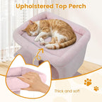 PETSITE 25.5-inch Small Cat Tree, Modern Multi-Level Cat Tower with 2 Comfy Condos, Sisal Scratching Posts, Large Plush Top Perch, and Anti-Tipping Kits, Ideal for Indoor Cats and Kittens (Pink)