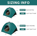 Pop-up Cat Tent Indoor Outdoor,Waterproof Cat House with Removable Cushion for All Seasons, Portable Pyramid Cat Cave Bed for Cats & Small Dogs, No Assembly Folding Pet Tent,Green