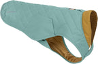 Ruffwear, Stumptown Quilted Dog Jacket, Insulated Water-Resistant Winter Coat with Reflective Trim & Leash Portal, Easy On/Off Buckles, Durable Cold-Weather Layer, River Rock Green, Medium