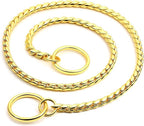 Mogoko Stainless Steel Dog Choke Chain Collar, Puppy Metal Snake Chain Slip Collar Pet Titan Training Walking Choker (Gold;24.0" 5.0mm)