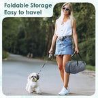 Soft Small Dog Crate - 24 inch Portable Travel Puppy Crate for Small Pets or 2 Cats, Collapsible Pet Carrier with 4 Mesh Doors, Car Kennel for Dogs with Handle for Indoor and Outdoor, Grey