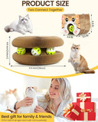 2PCS Upgraded-Magnetic Kitty Kurls Cat Scratcher Toy, Interactive Cardboard Cat Toy for Mental Physical Exercise, Multi-Shape Magic Organ Cat Toy for Indoor Cats Infinite-Flip, Brown/Orange, M