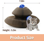 Kitty Kurlz Cat Scratcher Magic Organ Cat Scratching Board with Bell Ball,Foldable Accordion Kitty Curls Cat Scratcher,Kitty kurlz Cat Toy for Indoor Cats,Beige