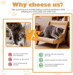 Cat Recliner Scraper Board, Cat Scratching Chair, Wooden Sisal Adjustable Cozy Non-Shedding Material for Cats