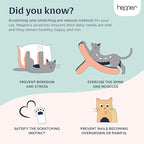 Hepper Hi-Lo Cardboard Cat Scratcher with Real Wood & Metal Frame - 3-Position Cat Scratchers for Indoor Cats - Curved Cat Scratching Board Activates Muscles - Cat Scratching Post for Large Cats